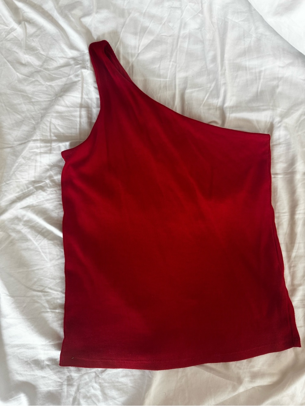 NWOT a new day One-Shoulder Ribbed Tank Top in Red